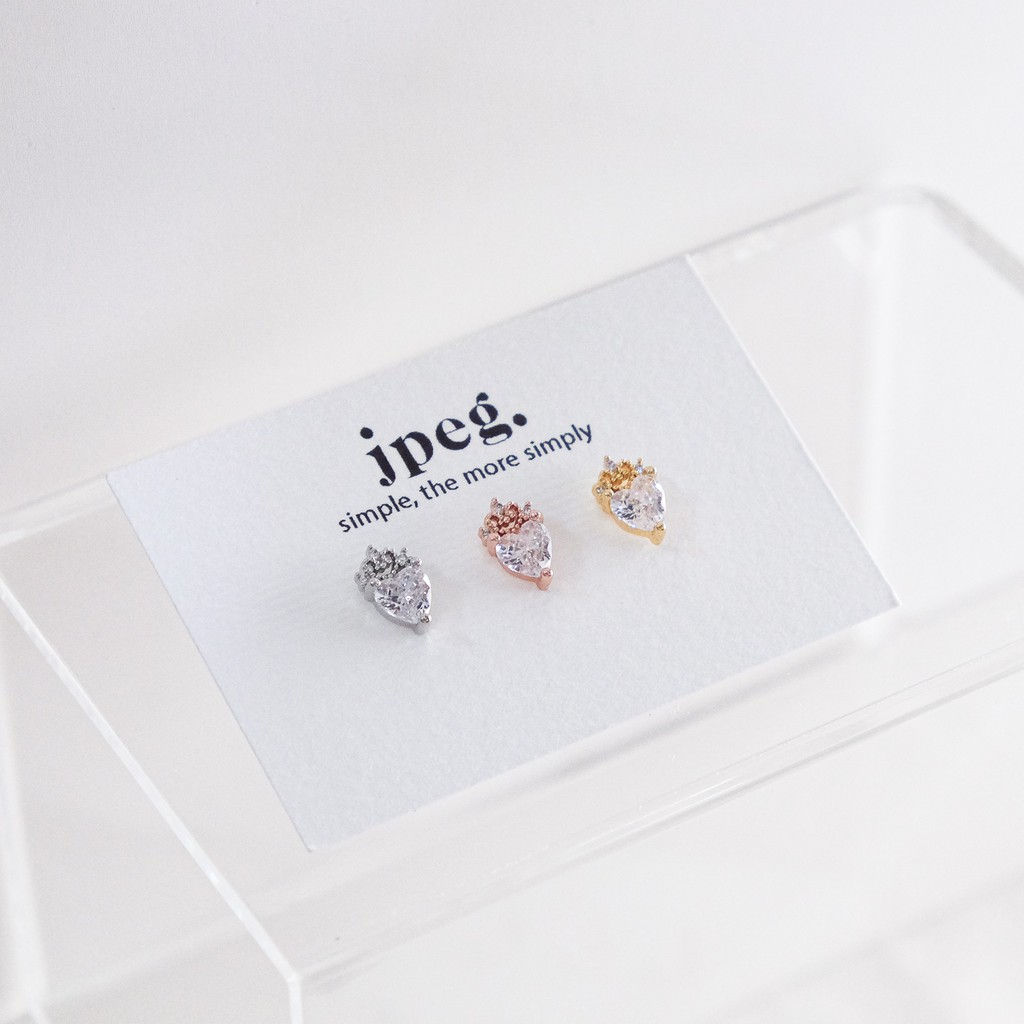 JPEG - Heart Crown Piercing (Stainless Steel) จิวหู