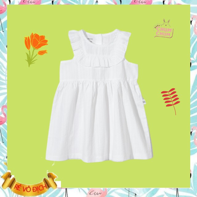 Babychumchum Summer Chaang ชุดเดรสผ้าฝ้ายคอระบายสีขาว 06M-5YR