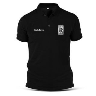 เสื้อโปโล ผ้าฝ้าย พิมพ์ลายรถยนต์ Royce ขนาดใหญ่ สําหรับผู้ชาย