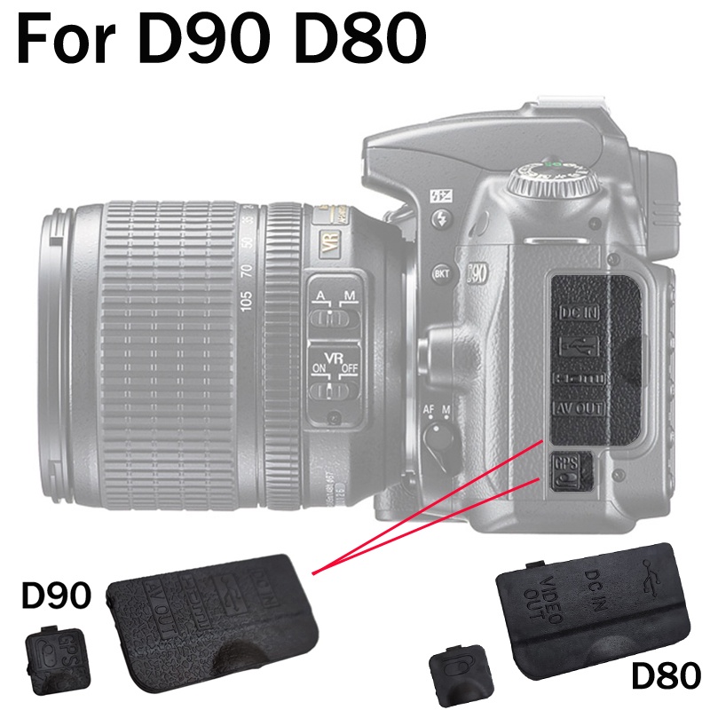 สําหรับ Nikon D90 D80 ฝาครอบ USB หนังยางตกแต่งหนัง GPS ยาง GPS ฝาครอบซ่อมกล้องในประเทศ