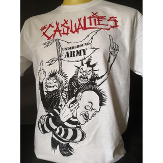 เสื้อวงนำเข้า The Casualties Underground Army 1998 Hardcore Punk Core Street Punk Rock Retro Style Vintage T-Shirt