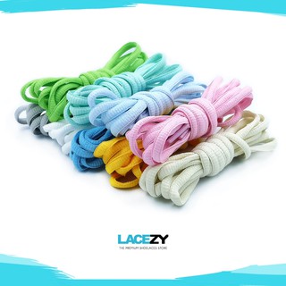 Lacezy เชือกรองเท้ารองเท้า สีพื้น รี เชือกผูกรองเท้ากีฬา ขนาด 120cm 160cm Oval Shoelaces