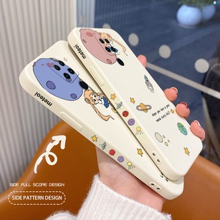 เคสโทรศัพท์สาวนักบินอวกาศ Liquid Silicone Phone Case For Xiaomi Redmi Note 9 9Pro 9ProMax 9s 9T Pro Max Shockproof Camera Lens Protection Soft Back Cover เคสมือถือ