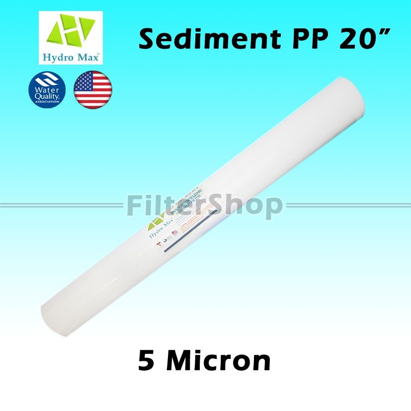 ไส้กรองน้ำ PP Sediment ขนาด 20 นิ้ว x 2.5 นิ้ว (5 Micron) ยี่ห้อ Hydro Max