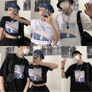 เสื้อยืด Fashion เสื้อ อวกาศ ท้องฟ้าพระจันทร์กลางคืน เสื้อสไตล์เกาหลี สกีนลายสวย เสื้อผ้าแฟชั่น ผ้าเด้ง 5006