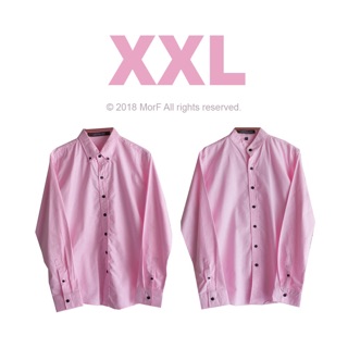 XXL XXXL Oxford shirt เสื้อเชิ้ต แขนยาว สีชมพู