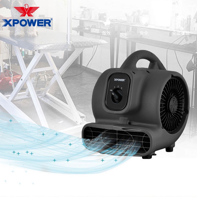 XPOWER P-80A สีดําที่มีประสิทธิภาพพรมเครื่องเป่า Mini Mighty Air Mover Professional กลางแจ้งชั้นพัดล