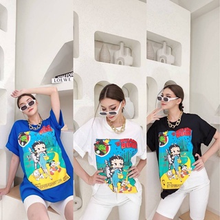 Cottoncandy เสื้อยืดoversizeลายผู้หญิง T-Shirtnista