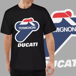 แฟชั่นDiytshirtmensnew เสื้อยืดลําลองผ้าฝ้าย 100% ขนาดใหญ่พิมพ์ลาย Ducati