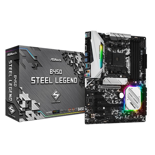 Mainboard Asrock B450M,B450 Steel Legend AMD ซ็อกเก็ต [AM4 Ryzen 3000Ready]