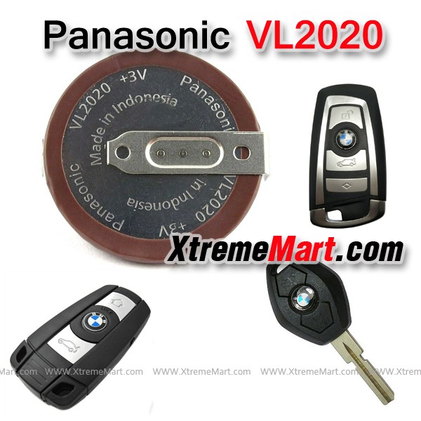 ถ่านกระดุม Panasonic VL2020 3V ขา 90' รีโมทของ BMW รุ่น E39 E46 X3 E83 X5 E53 E60 E62 E63 E65 E66 X3