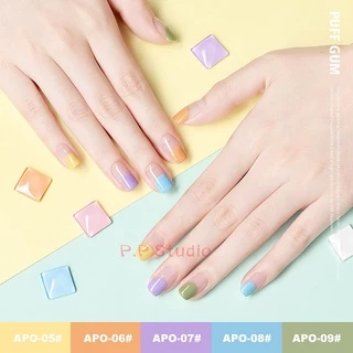 AS สีเจล สีทาเล็บ โทนสีพาสเทลนุ่มนิ่ม ขวดสีแดง ขนาด 15ml. รหัส APO