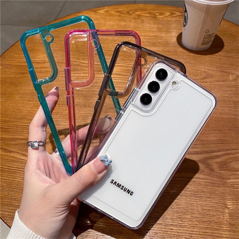 SAMSUNG สําหรับSamsung S24 FE S25 FE A17 A26 A36 A56 A16 A06 S24 Plus S23 FEหมายเหตุ20 Ultra A55 A15 A25 A35 A54 A14 A54 5GหรูหรากันกระแทกClear Hardกรณีโปร่งใส - รูปที่ 2