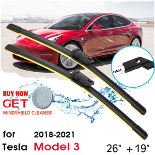 Tesla อุปกรณ์เสริมCar Wier Blade For Tesla Model 3 26&amp;quot;+19&amp;quot; 20182021 Front Window Windscreen Windshield Silicon