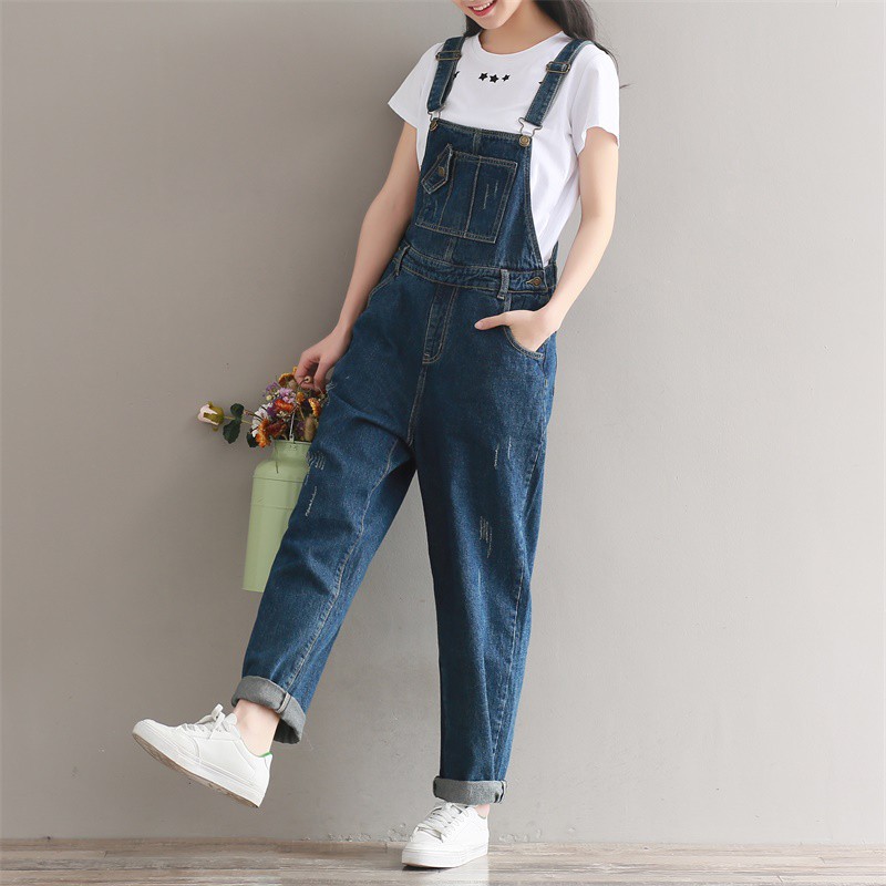 loose fit denim jumpsuit