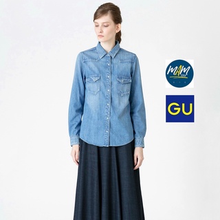 GU เสื้อเชิ้ตยีนส์ มือสองงานแบรนด์  จียู สภาพใหม่ WOMEN