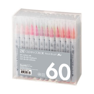 Zig clean colour real brush set 60  I ปากกาหัวพู่กันเซต 60 ด้าม