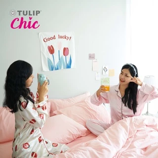 TULIP CHIC สีพื้นอัดลาย CHIC M01 ชุดเครื่องนอน ผ้าปูที่นอน ผ้านวม สัมผัสนุ่ม สบายสไตล์มินิมอล