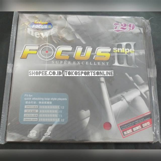 Focus III Snipe Pingpong Bat 729 Rubber Table Tennis Bat Focus 3