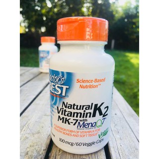 68% OFF ราคา Sale!!! EXP: 07/2023Natural Vitamin K2 MK-7 with MenaQ7® 100 mcg* 60 Veggie Caps (Doctors Best) วิตามิน เค