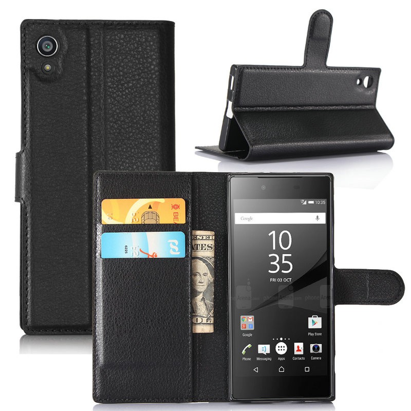 เคสโทรศัพท์หนังฝาพับพร้อมช่องใส่บัตรสํ case Sony Xperia 1 10 II 1II 10II Z5 XZ XZ2 Premium XP XA XA1 XA2 C5 C6 Ultra XR Flip Leather Phone Case with Card Slots