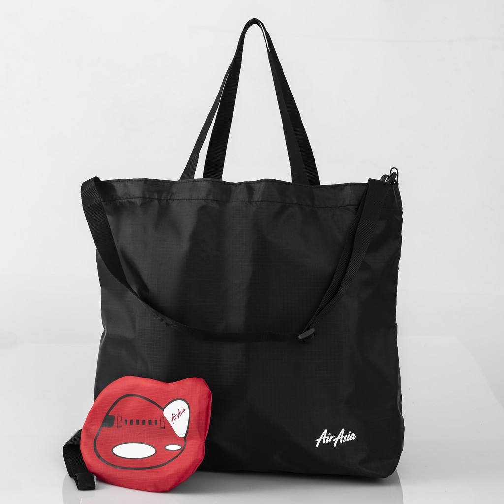 AIrAsia Foldable Shopping Bag-กระเป๋าช็อปปิ้งแบบพับเก็บได้