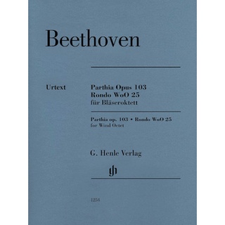 Beethoven Piano PARTHIA OP. 103 - RONDO WOO 25 for Wind Octet  2 Horns (E-flat/B-flat)2 Oboes, 2 Clarinets, 2 B HN1254)