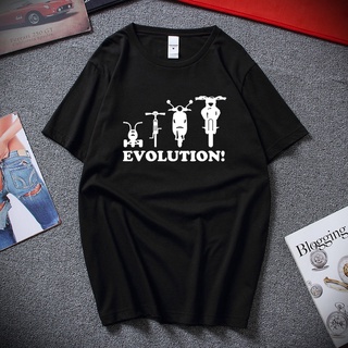 คอลูกเรือเสื้อยืด ลาย Novelty Youth Evolution Of A Tricycle คุณภาพสูง สําหรับขี่จักรยานยนต์S-5XL