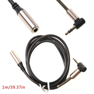 Wee 3 . 5 mm Jack 90 Degree Right Angle Male To Female สายเคเบิ้ลเสียงสเตอริโอ Aux 1m