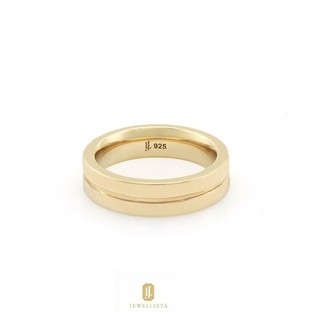 Jewellista แหวน Rebecca เงินแท้ 925 แหวนเรียบ มี 3 สี ทองคำขาว ทอง14k โรสโกลด์