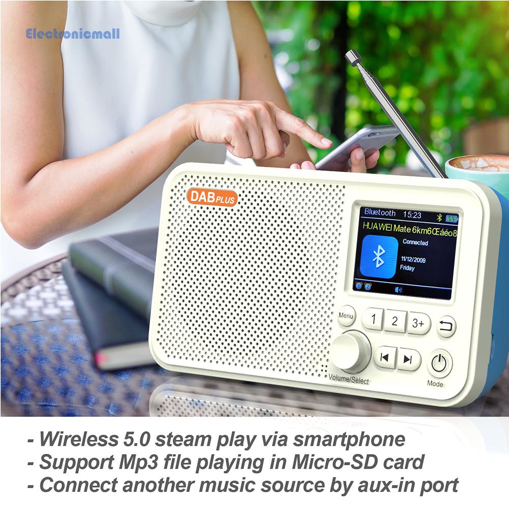 ElectronicMall01* C10 2.4 inch Color LCD Screen Alarm Clock DAB DAB+ FM Bluetooth-compatible Radio