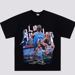 เสื้อยืดคอกลมเสื้อยืดแขนสั้น ผ้าฝ้ายแท้ พิมพ์ลาย Paul George NBA Clippers เข้ากับทุกการแต่งกาย สไตล์ฮิปฮอป สําหรับผู้ชาย