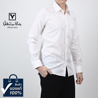 Valentino Rudy เสื้อเชิ้ตแขนยาว Liquid Ammonia Slim Fit รุ่นมีกระเป๋า ผ้า Cotton 100% [OHS300F-WH]