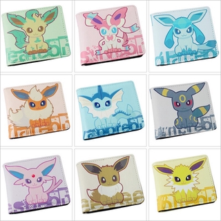 Eevee กระเป๋าสตางค์ หนัง PU ลายการ์ตูนปิกาจู มอนสเตอร์ มีสีสัน