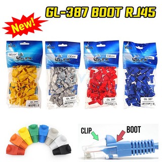 Plug (ปลอกหุ้มหัวแลน) Boots RJ45 G-LINK (GL-387) (50ตัว/Pack) คุณภาพดี ทนทาน GL387