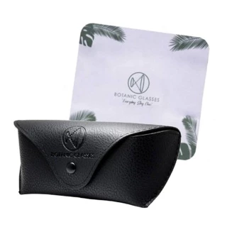 กระเป๋าหนังใส่แว่น + ผ้าเช็ดแว่น แบรนด์ Botanic Glasses