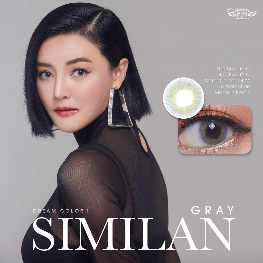Similan Gray (1) 💜 Dream Color 1 ✨ สีเทา เทา ตาฝรั่ง Contact Lens คอนแทคเลนส์ ค่าสายตา แฟชั่น ฝาม่วง ฝาสีม่วง สายตาสั้น