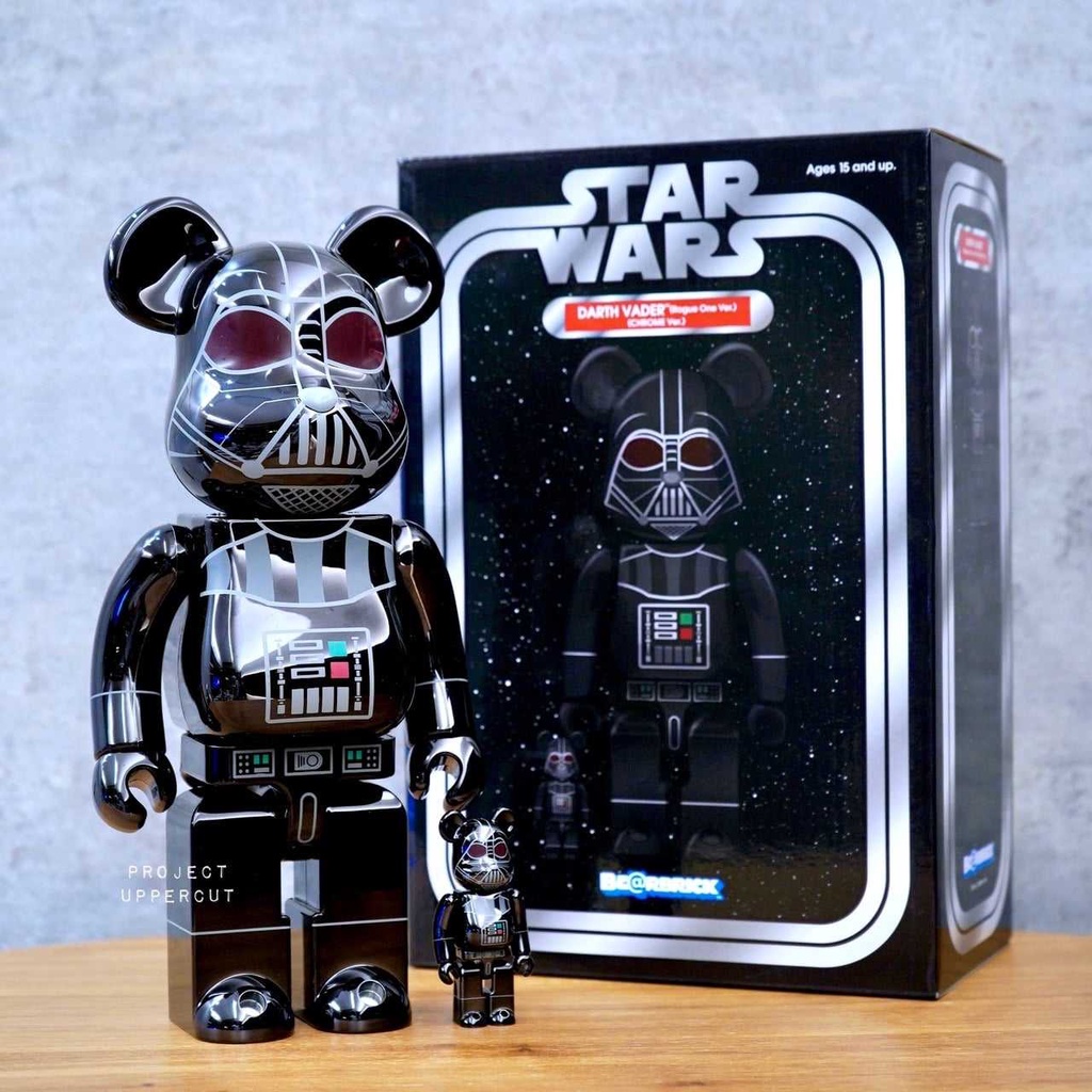 BE@RBRICK 400%+100% STAR WARS : DARTH VADER (Rogue One Ver.) - Chrome Ver. [New]