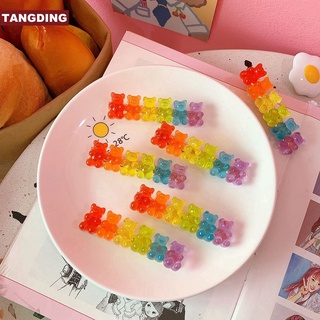 【COD Tangding】กิ๊บติดผม รูปการ์ตูนหมี สีสันสดใส 6 สี แฟชั่นฤดูร้อน