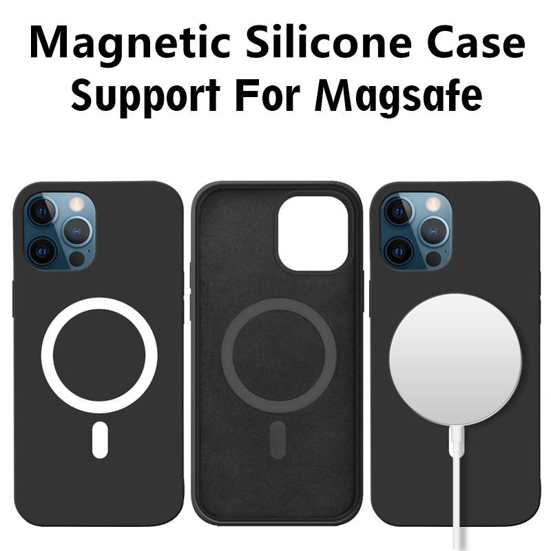 Magsafe Silicone Iphone Casing iphone 11 12 Pro Max Mini X XR Xs 8 8Plus SE 2020 Case Magnetic Ultra-thin Lens Protectio