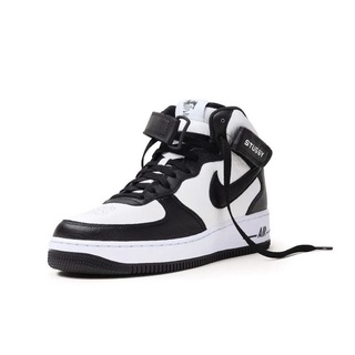 (พร้อมส่ง ของแท้ 100%) NIKE AIR FORCE 1 MID X STUSSY “BLACK WHITE” 🐼