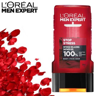 L’Oreal Men Expert Stop Tress Intense Relaxing Shower Gel Body/Face/Hair เจลอาบน้ำทำความสะอาดผิวกายใบหน้าเส้นผมผู้ชาย