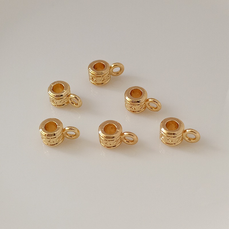 ลูกปัดทองคํา 14k พร้อมแหวน สร้อยข้อมือ จี้ แฮนด์เมด DIY อุปกรณ์เสริม สําหรับทําเครื่องประดับ