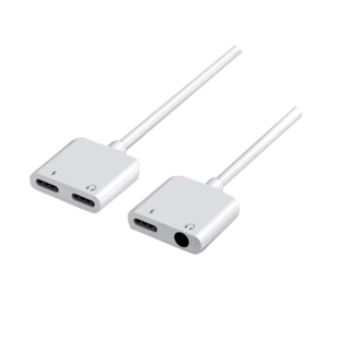 อะแดปเตอร์สายแปลงสำหรับ ios สายแปลงต่อหูฟัง 3.5มม. พร้อมชาร์จไฟ for IOS To Aux 3.5 Adapter#C1