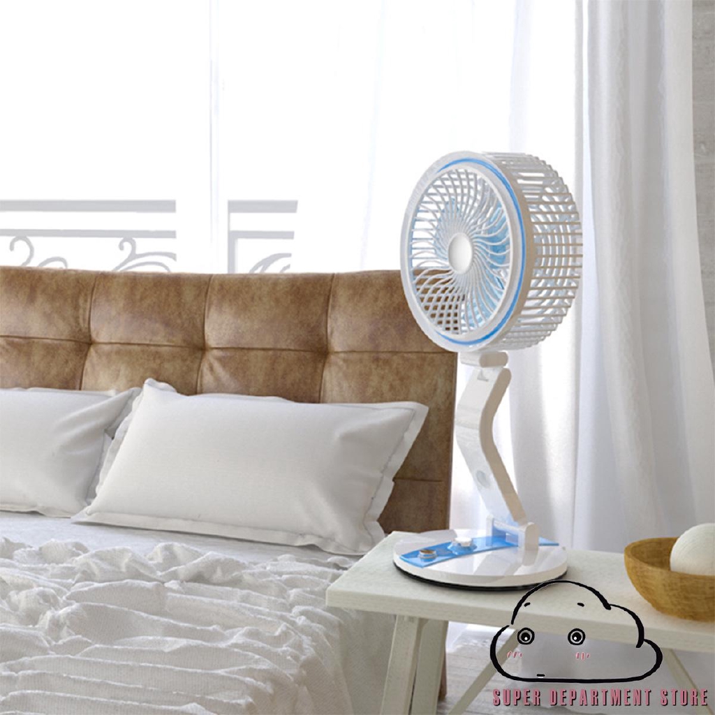 Ÿμ-Mini Folding Fan LED Table Lamp USB Desktop Mini Fan for Home Office Dormitory Use INQT
