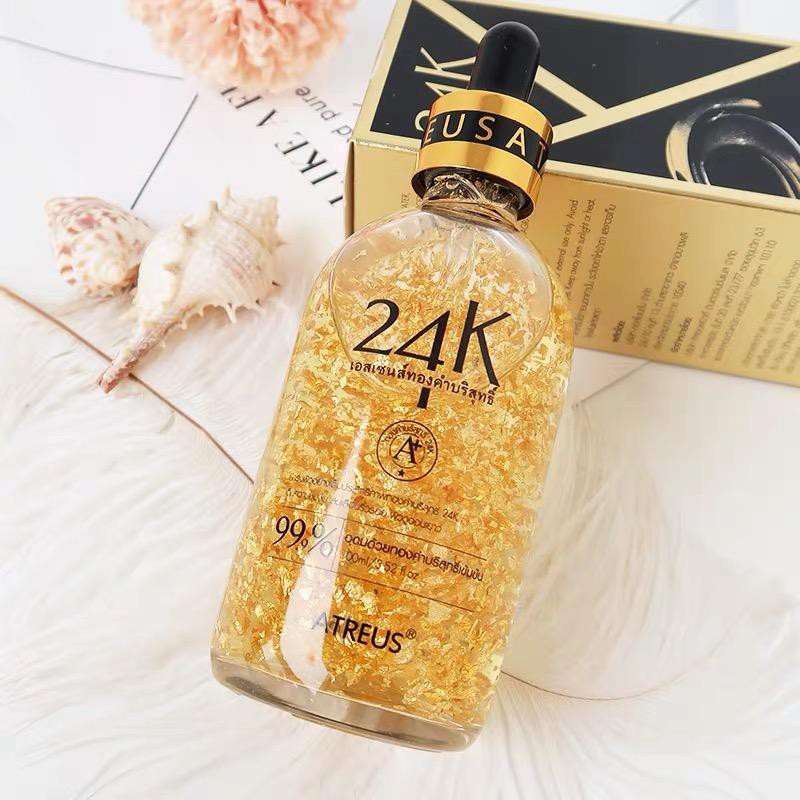 ATREUS 24K Gold Essence เซรั่มบำรุงผิวผสมทองคำบริสุทธิ์ 99.9% ลดริ้วรอย กระ ฝ้า ขนาด 100 มล.