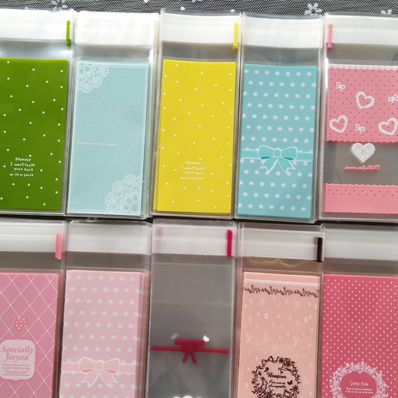 100 ชิ้น/ล็อต 5X10 ซม.มินิพลาสติกเครื่องประดับบรรจุภัณฑ์ Opp Self กาวถุงของขวัญถุงขนมลิปสติกแพคเกจ