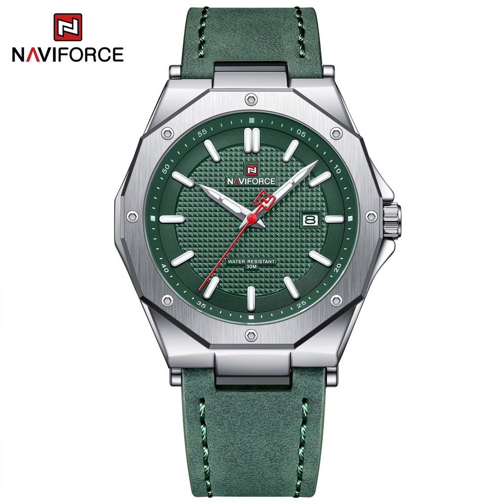!! ใหม่ล่าสุด !! ส่งจากไทย นาฬิกา Naviforce รุ่น NF9200L S/GN/GN สีเงินเขียว หรูหรา สายหนัง แท้100% รับประกัน 1 ปี