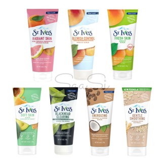 มีสีเขียว ของแท้ ใช้ดี ล้างหน้า+สครับ เซนท์ ไอฟ์ 100% จากธรรมชาติ  170g. St. Ives Scrub Exfoliants