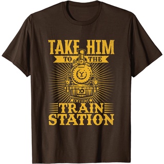 T-shirt  เสื้อยืดแขนสั้นลําลอง พิมพ์ลาย Ride Him To the Train Station แฟชั่นสําหรับผู้ชายS-5XL